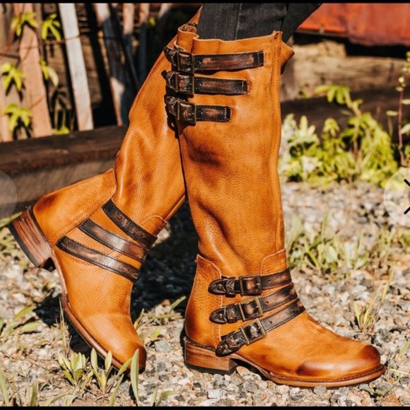 Freebird by Steven Shoes - Freebird "Raylene" Tall Tan Leather Slouchy Boots Size 8